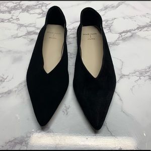 Black Suede Studio Low Vamp Flats